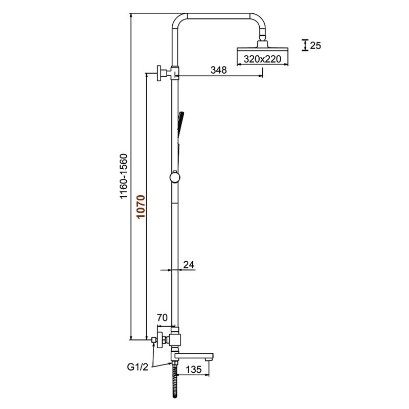 Душевая стойка Frap F24007-3