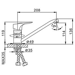 Смеситель для кухни Frap F4237