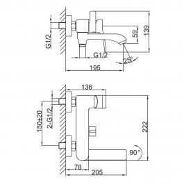 Смеситель для ванны Frap F3275-19