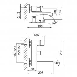 Смеситель для ванны Frap F3276