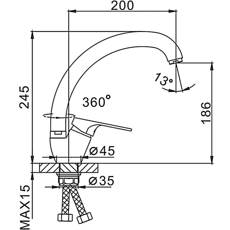 Смеситель для кухни Frap F4113-8