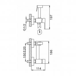 Смеситель с гигиеническим душем Frap F7504-3