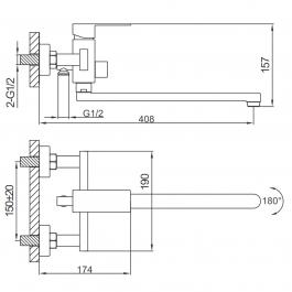 Смеситель для ванны Frap F22802-26