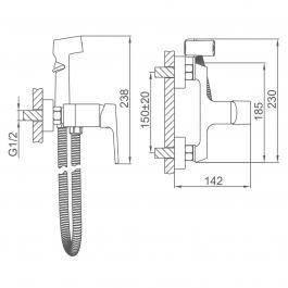Смеситель с гигиеническим душем Frap F2071