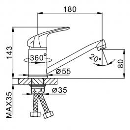 Смеситель для кухни Frap F4505-2