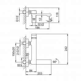 Смеситель для ванны Frap F3284-6